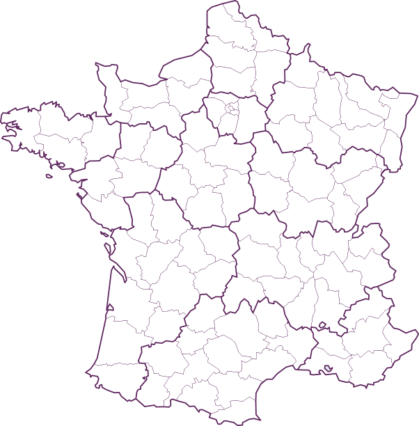 Carte de France des hôtels easywork par région